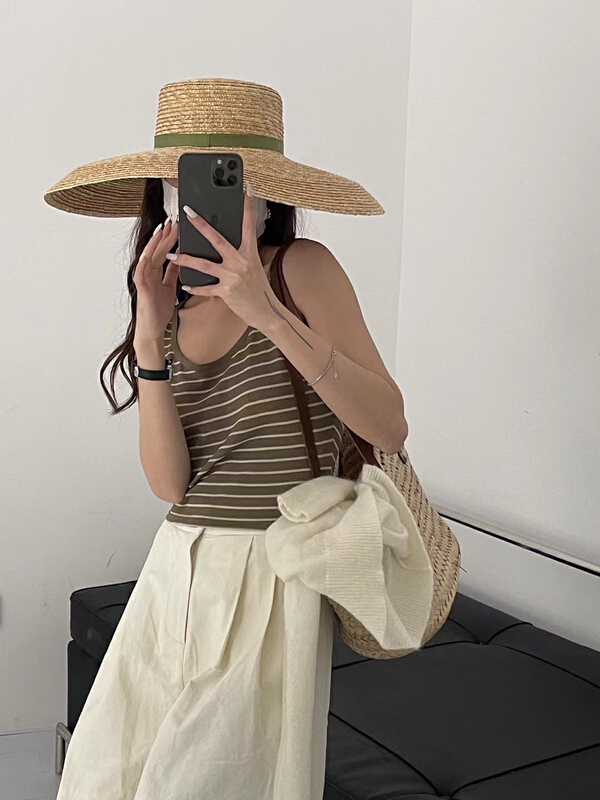 New in early summer! [AF] new striped ice silk vest / sling 99001# XYY
