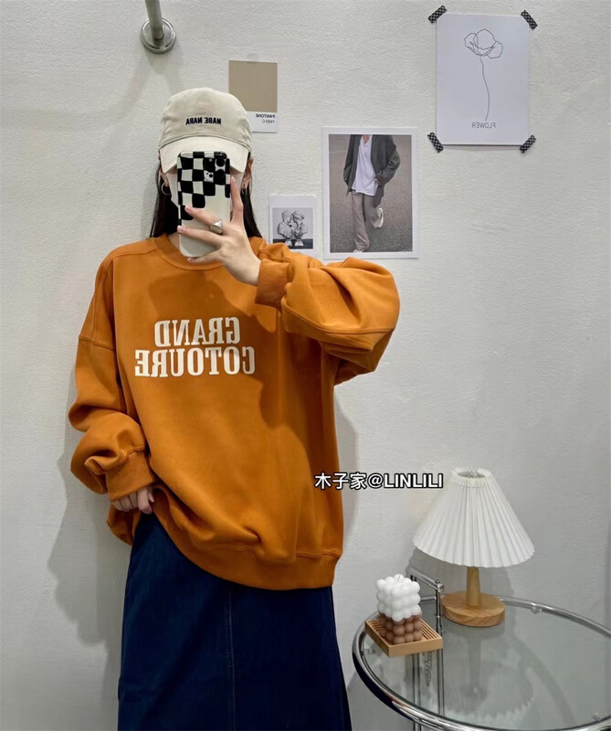 New year in early spring! [Muzi family] round neck letter versatile sweater 66833# XYY