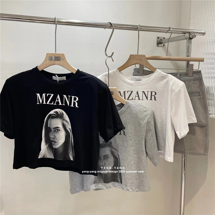 New in early summer! [Yang-Yang] fashion personality European and American style short sleeved T-shirt c6160# CLS