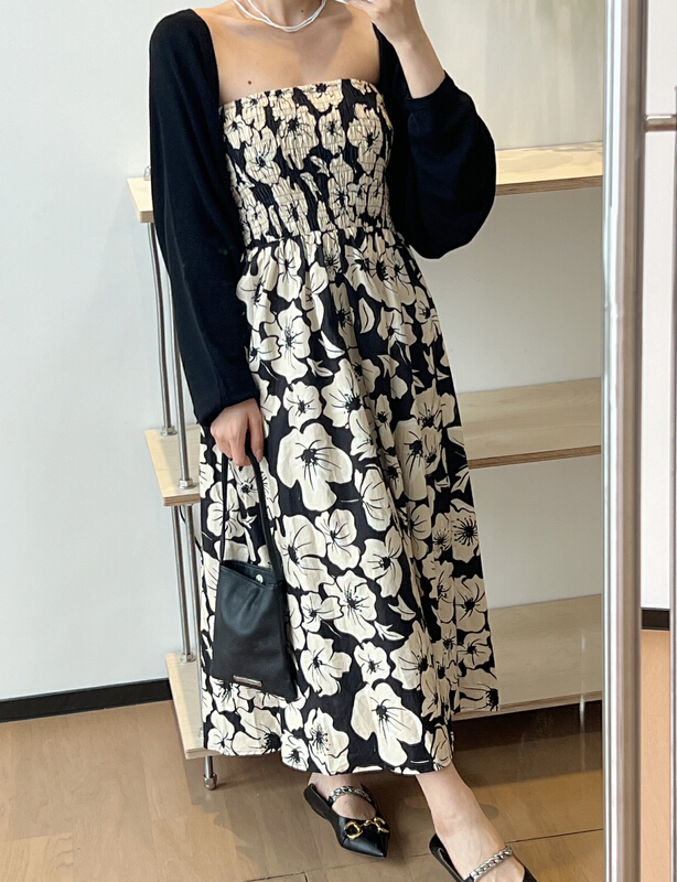 goods in stock! New in early summer! [star] fashion suspender medium length dress ys3-808# zxl
