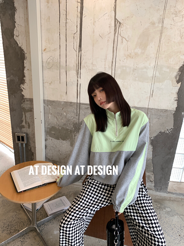 goods in stock! New year in early spring! [at] casual stand collar zipper sweater 56869# LSL