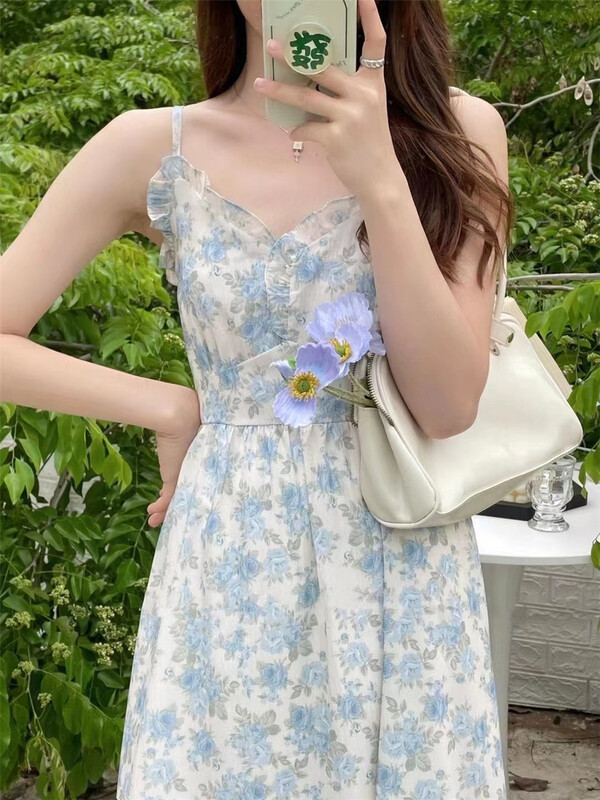 [Hebe] floral lady suspender dress 2333# XYJ