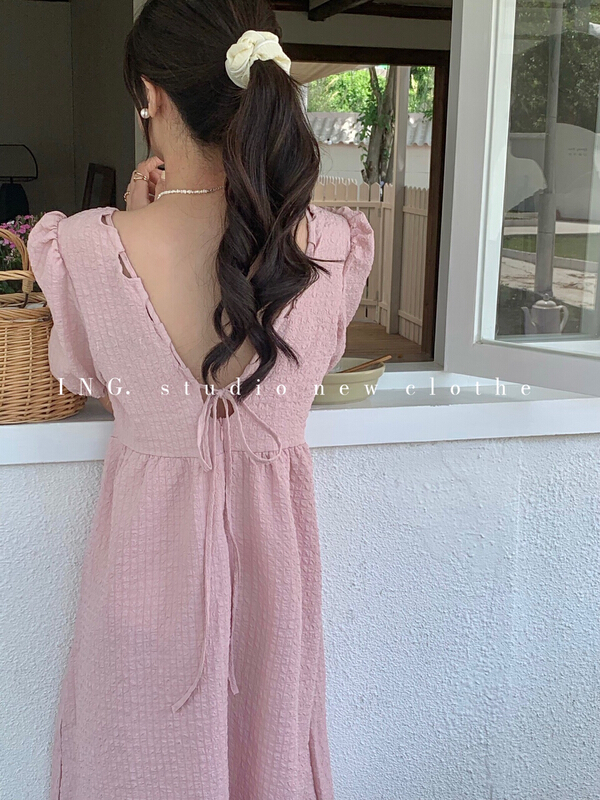Original price 73.72! New in early summer! [ing] small sexy temperament, thin, bubble and backless dress 6159# HBx