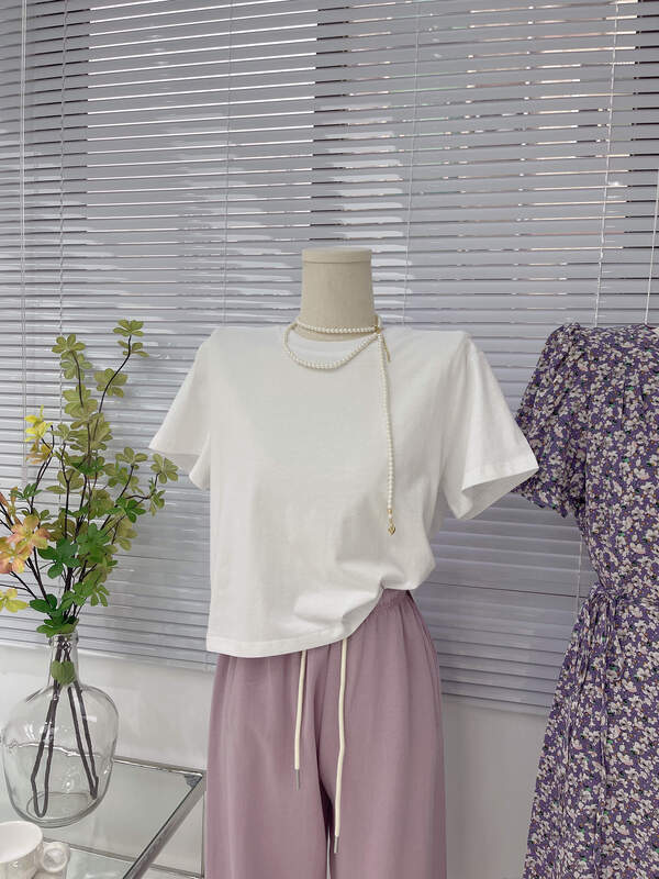 New in early summer! [C oni] solid color simple and versatile round neck Pullover short sleeve T-shirt c229-et-059# lwy