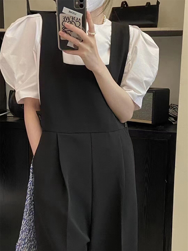 goods in stock! New in early summer! [Susan] bubble sleeve simple casual shirt 18091# LSW