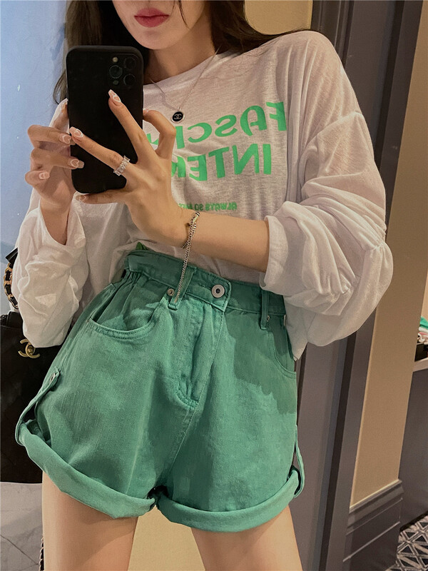 [wut / N Cola] simple, comfortable and slim denim shorts ys1-8055# LSL