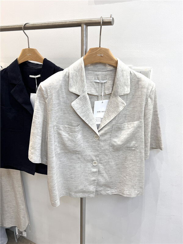[xhm] Korean style short linen shirt 2051# zjy