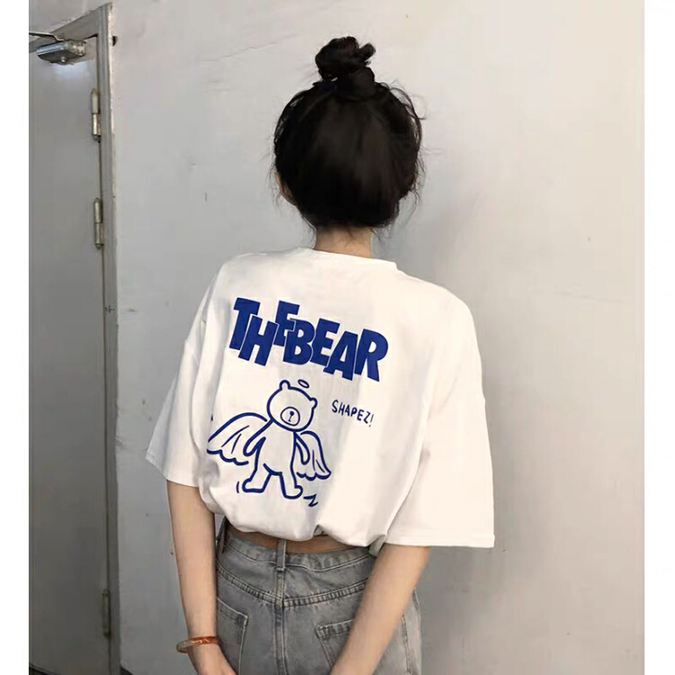 [TA +] Korean alphabet printed short sleeve T-shirt 05731# XYY