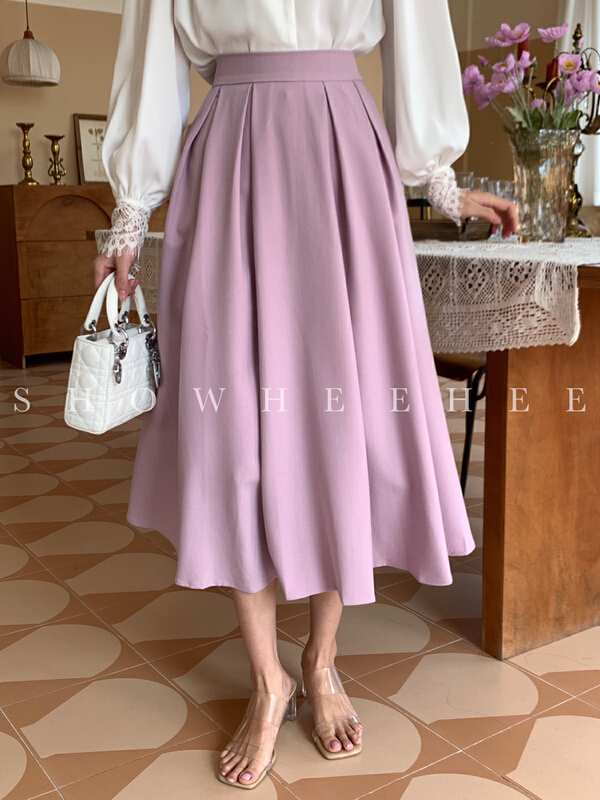 New year in early spring! [Xiu Xixi] Korean version simple vertical pleated skirt 19330# zxx