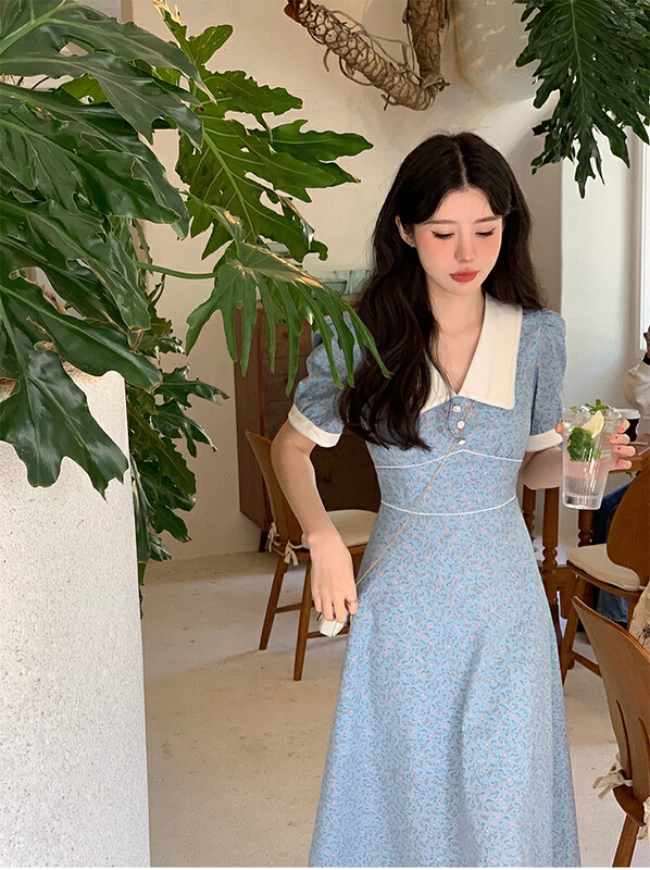 [w design] French Vintage Floral Dress 22241# WPL
