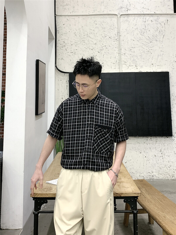 [Binli] Korean Plaid casual casual shirt a1117# ZZL