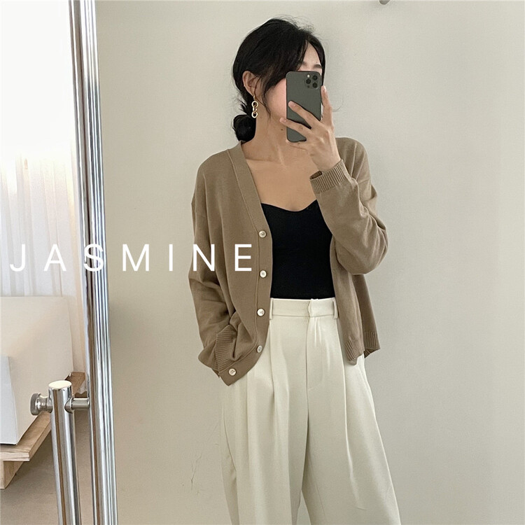 New year in early spring! [Jasmine] Korean style, lazy style, loose knit cardigan 7005# CLS