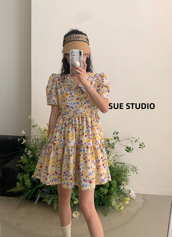 【SUE STUDIO】花朵時尚百搭連衣裙  99983#  ZJY