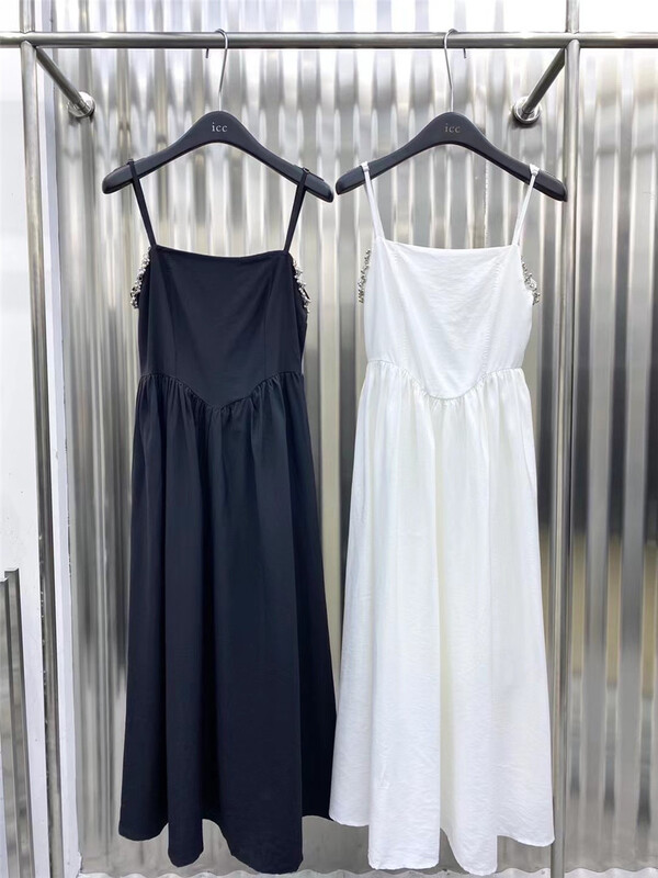[ICC] chain design solid color versatile suspender dress (detachable with chain) 8180# PCZ