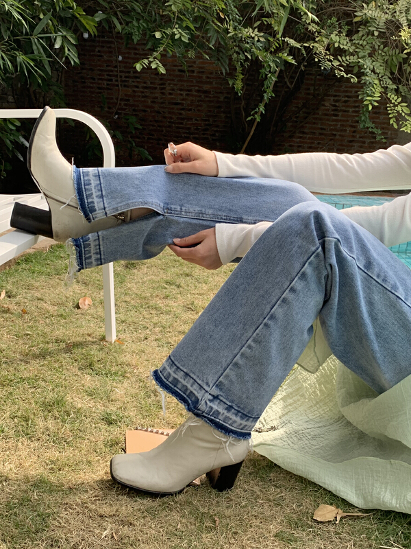 New year in early spring! [9hour] light split versatile jeans 30155# zxl