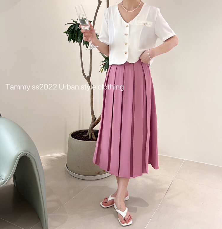 [Tammy] Super Slim, simple, crimped, urban style, versatile skirt 82600# L