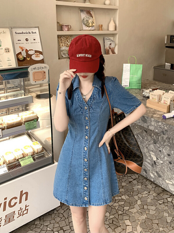 goods in stock! [y.jia Yijia] simple single breasted fashion dress ys1-3320# PCZ
