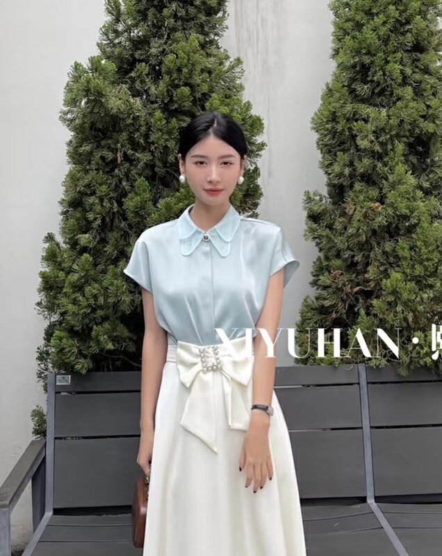 [xiyuhan] high quality, pure color and temperament blouse y935# zxx