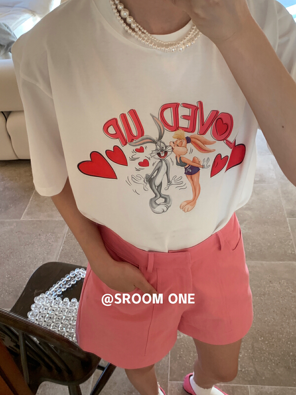 【S.ROOM】卡通印花寬鬆顯瘦短袖T恤  9290#  LSL