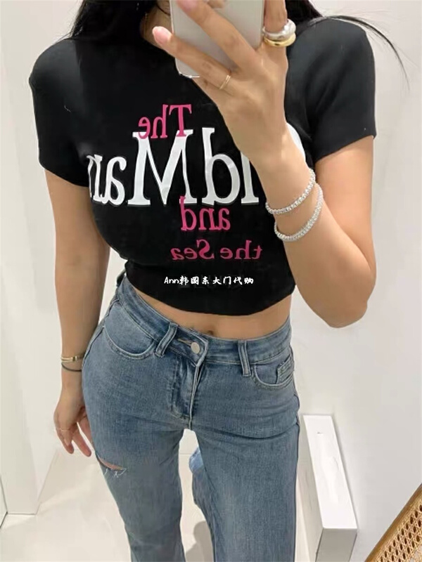 goods in stock! New year in early spring! [sister] Korean Pullover printed short sleeve T-shirt 2236# ozq