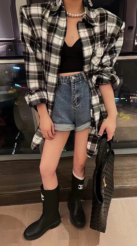 New in early summer! [lidada] fashion loose check sunscreen shirt 2798# HBx