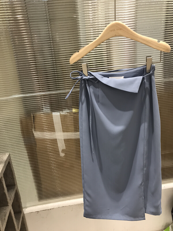 [Abra] lace up irregular slit skirt 89219# XJ