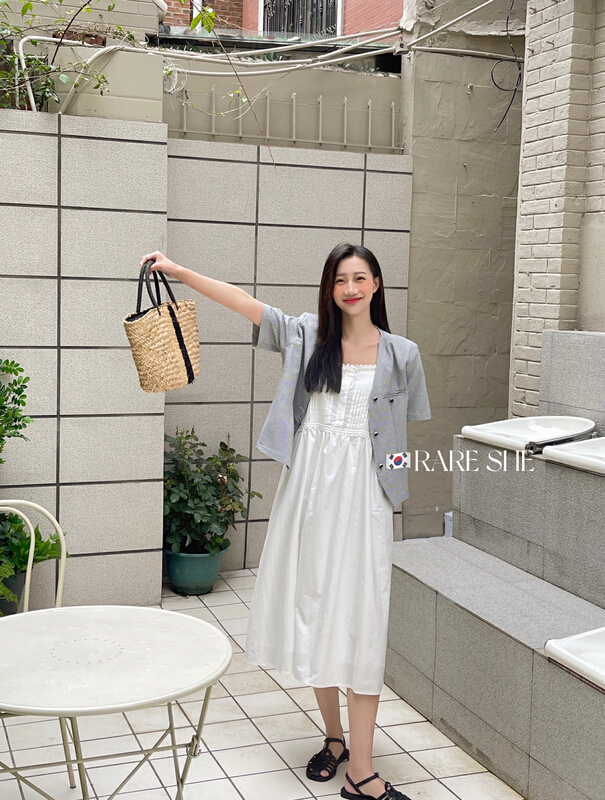 New in early summer! [rare she] fashion slim suspender medium length dress 5233# LSW