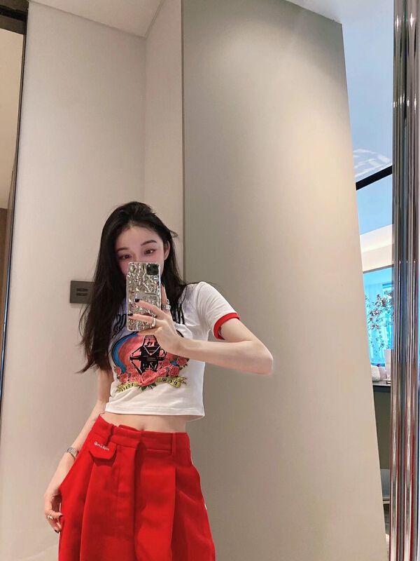 [Nancy] Korean print Pullover short sleeve T-shirt ds0010# WPL