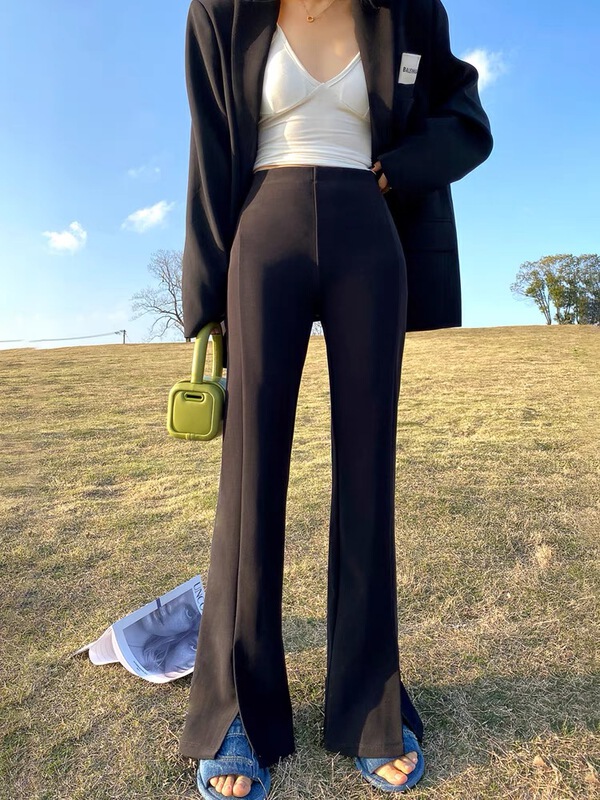 New year in early spring! [chenru] elastic waist horn casual pants 2927# hjy