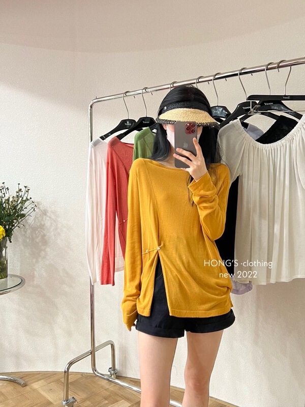 [Hong's] Korean version simple clean color casual versatile sweater 3048# ll