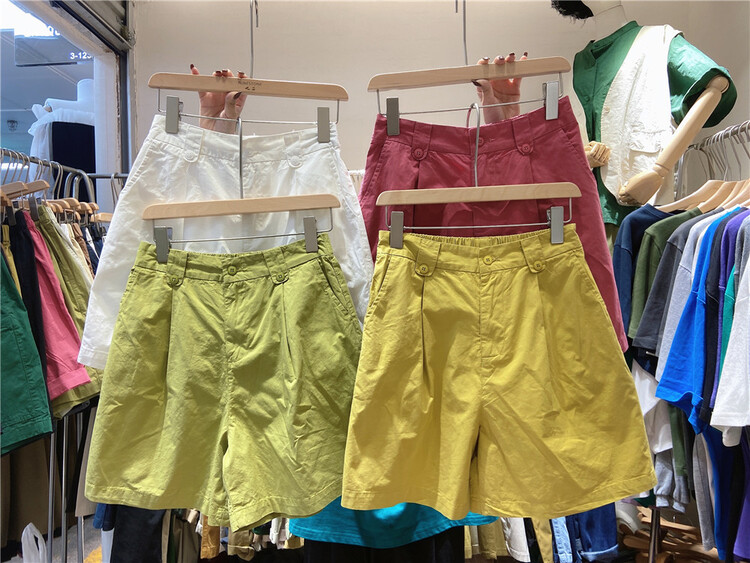[ninestone nine stones] high waist slim comfortable casual shorts 79902# L