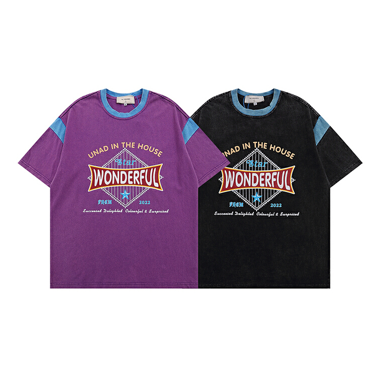 [the unvowed] men's and women's personalized casual letter printed short sleeve T-shirt 2310# ZZL