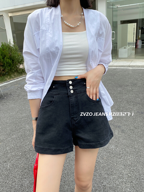 初夏上新!【ZVZO】高腰寬鬆顯瘦牛仔短褲  HZ8327-1#  CLS
