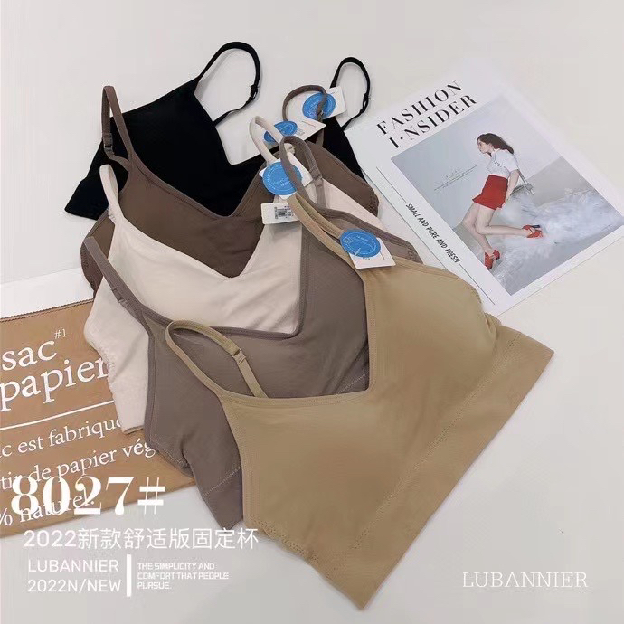 [Yaya] simple and comfortable latex breathable fixed one cup beautiful back underwear 8027# WY