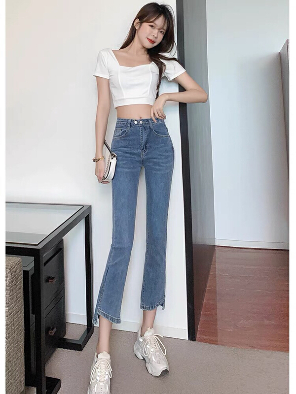 New year in early spring! [thousand degrees] fashionable and versatile micro pull jeans 6618# Cl