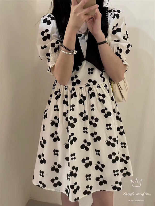 [AOT] Korean flower style slim dress 5257# XYY