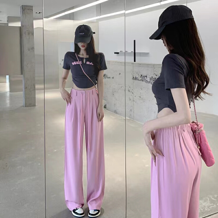 [yuan color] high waist comfortable Korean trousers 1002# LSW