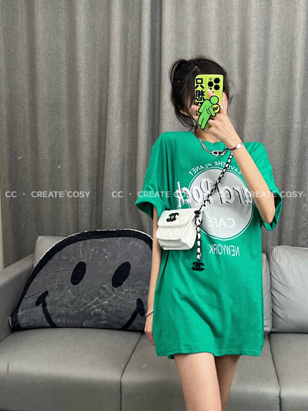 [CC] Korean English printed split cotton short sleeve T-shirt 361# XYY