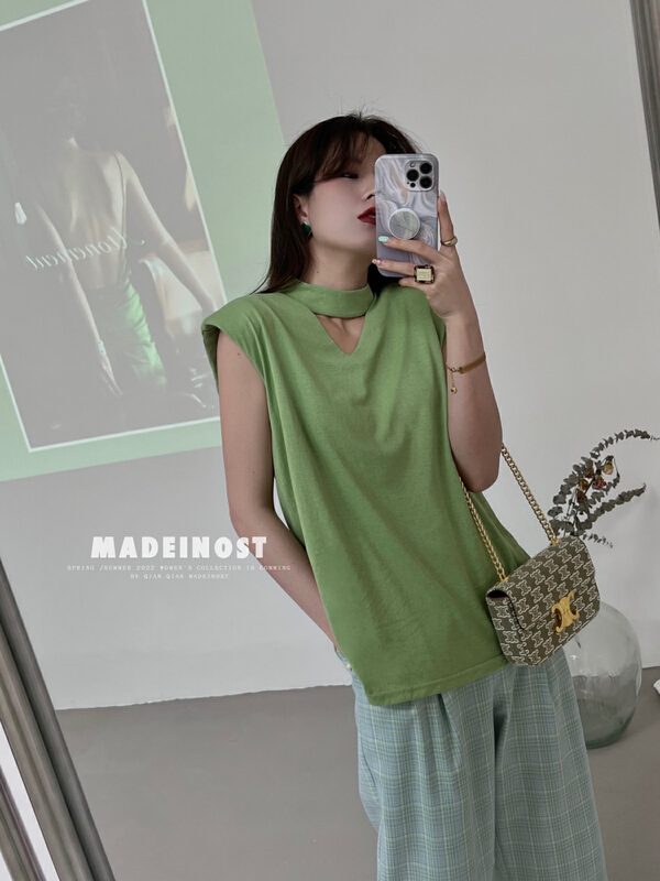 New in early summer! [OSHA madeinost] advanced V-neck vest / sling 86253# ll