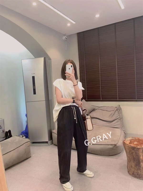 [Xiaodong home] Korean version solid color versatile short sleeve T-shirt 21383# L
