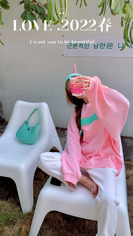 New year in early spring! [love] Korean loose letter casual versatile pullover 820# WTT