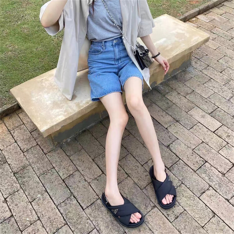 [DS. Gift] niche design cross triangle casual sandals 5296# LSL