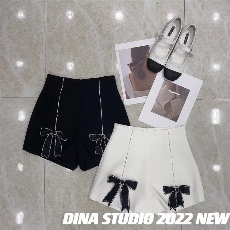 [d.ina] high waist bow loose casual shorts 11265# JJ