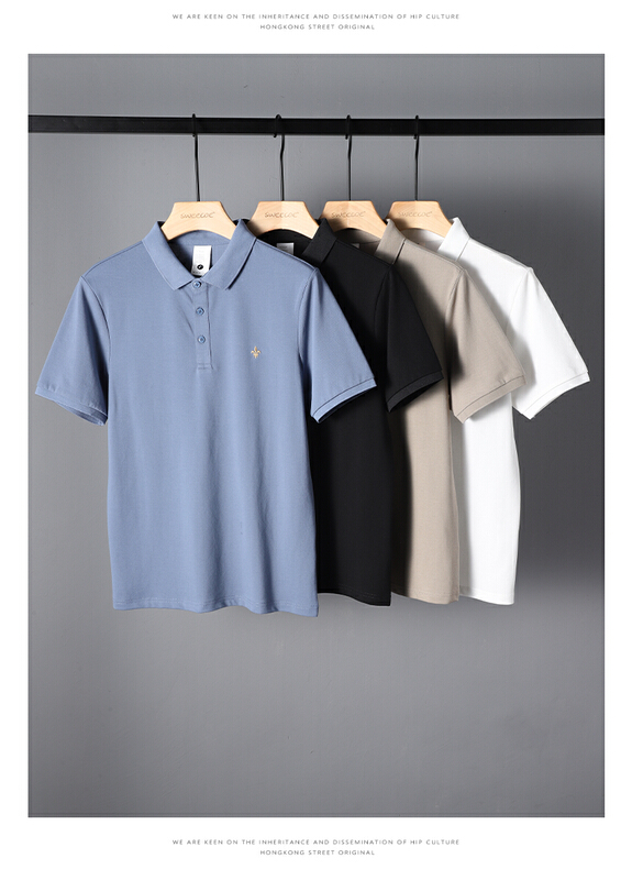 New in early summer! [wild squirrel cowboy] embroidered letters comfortable breathable polo shirt c60015# ZZL