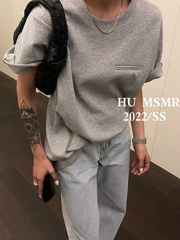 New in early summer! [Hu] simple and versatile round neck solid short sleeve T-shirt 6551# zyh