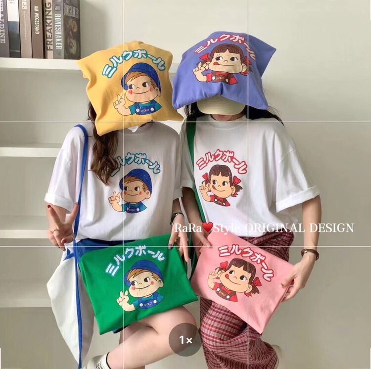 New in early summer! [rara] simple and loose cartoon No.2 printed short sleeve T-shirt 30115# LSL