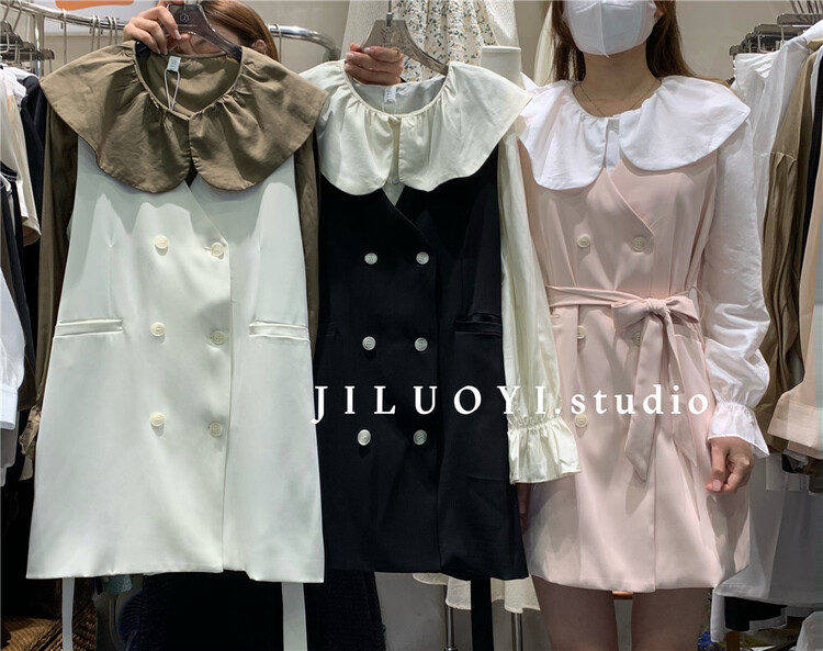 goods in stock! New year in early spring! [Luoyi] Korean style Japanese style lotus leaf collar shirt (only shirts) 9613# ll