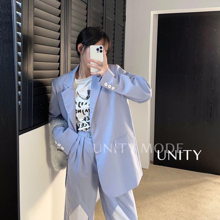 goods in stock! New year in early spring! [unity] Korean loose retro casual suit 8929# cqw