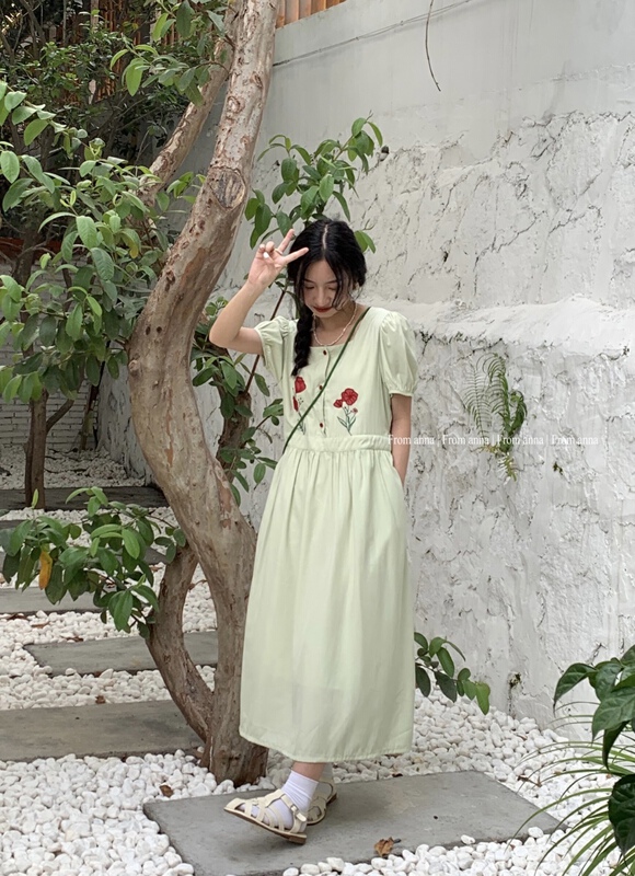 [from Anna] Vintage embroidered dress 6169# LSW