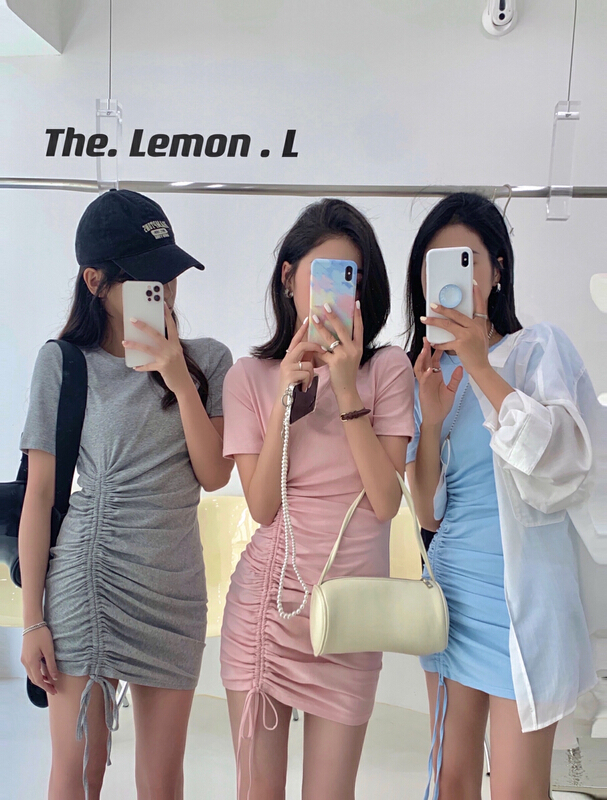 [jh8] lemon drawstring dress
